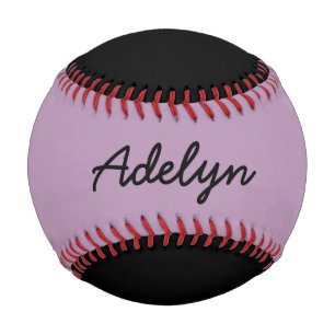 Balle De Baseball Ajouter un nom Custom Black and Lavender Baseball