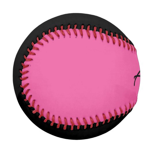 Balle De Baseball Ajouter un nom Custom Black and Pink Baseball (Devant Gauche)