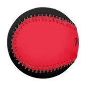 Balle De Baseball Ajouter un nom Custom Black and Red Baseball (Devant Gauche)