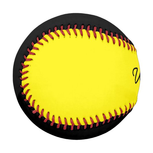 Balle De Baseball Ajouter un nom Custom Black and Yellow Basball (Devant Gauche)