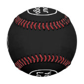 Balle De Baseball Ajouter votre propre logo | Arrière - plan noir (Dos)