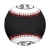 Balle De Baseball Ajouter votre propre logo | Noir et blanc (Dos)