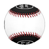 Balle De Baseball Ajouter votre propre logo | Noir et blanc (Devant)