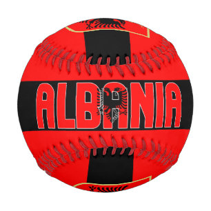 Balle De Baseball Albanie Drapeau et blason Patriotique