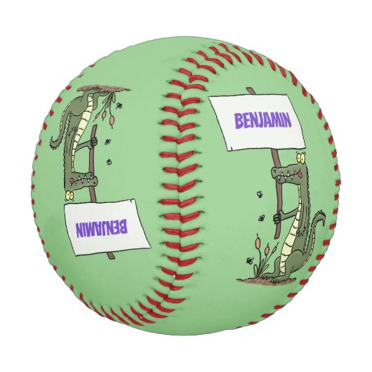 Balle De Baseball Aligator de crocodile drôle avec dessin animé (Angle)