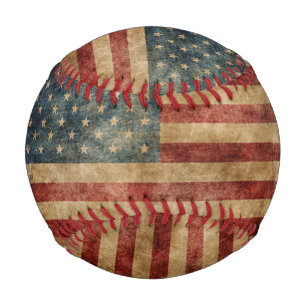 Balle De Baseball amérique rustique, drapeau américain, grunge, vint