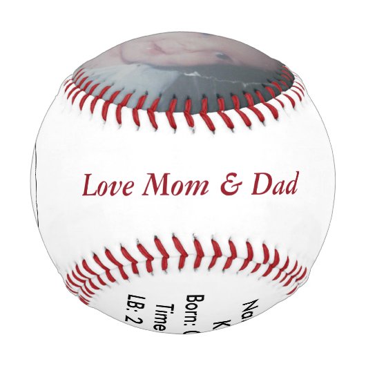 Balle De Baseball Amour Maman & Papa Baby Baseball (Dos)
