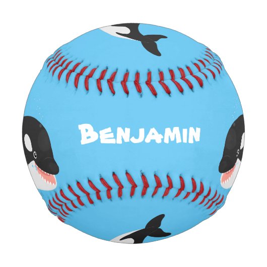 Balle De Baseball Amusante baleine orque mignonne dessin animé (Devant)