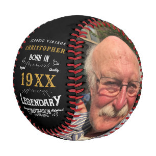 Balle De Baseball Anniversaire personnalisé Monogramme Père légen
