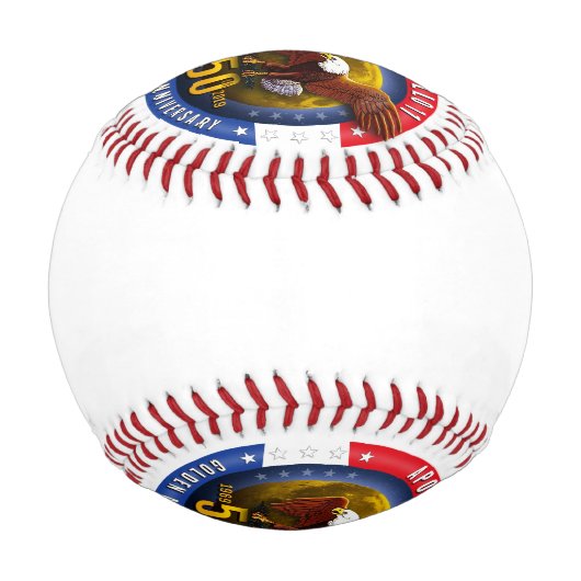 Balle De Baseball Apollo 11 50e Anniversaire Aigle Patriotique Moon  (Dos)