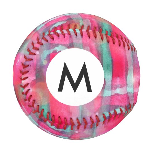 Balle De Baseball Aquarelle abstraite peinte (Devant Gauche)