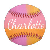 Balle De Baseball Aquarelle Abstraite rose pâle (Dos)