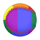 Balle De Baseball Aquarelle arc-en-ciel solide (Devant Gauche)