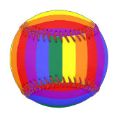 Balle De Baseball Aquarelle arc-en-ciel solide (Devant)