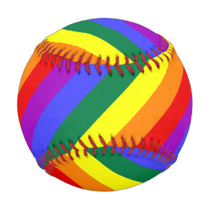 Balle De Baseball Aquarelle arc-en-ciel solide Laver arc-en-ciel D