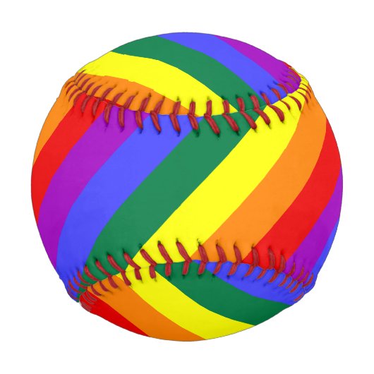 Balle De Baseball Aquarelle arc-en-ciel solide Laver arc-en-ciel D (Devant)