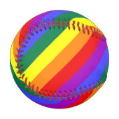Balle De Baseball Aquarelle arc-en-ciel solide Laver arc-en-ciel D (Devant Gauche)