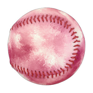 Balle De Baseball Aquarelle couleur or rose