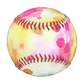 Balle De Baseball Aquarelle Pink Yellow Orange Art Baseball (Dos)