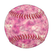 Balle De Baseball Aquarelle rose Rose or Marquage (Dos)