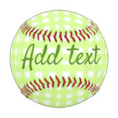 Balle De Baseball Aquarelle vert plaid ginham personnalisé ajouter t (Dos)
