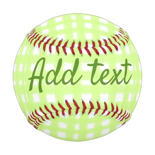 Balle De Baseball Aquarelle vert plaid ginham personnalisé ajouter t (Devant)
