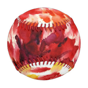 Balle De Baseball aquarelles florales Abstraites 5