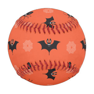 Balle De Baseball Araignée d'Halloween, chauve-souris et motif de co