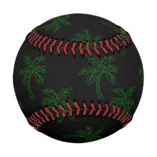 Balle De Baseball Arbre à Palmiers Tropical Contour Vert Art d'Été