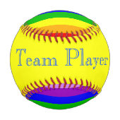 Balle De Baseball Arc-en-ciel aplati (Dos)