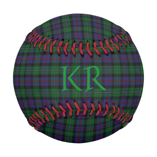 Balle De Baseball Argyll District Tartan avec monogramme / initiales (Dos)