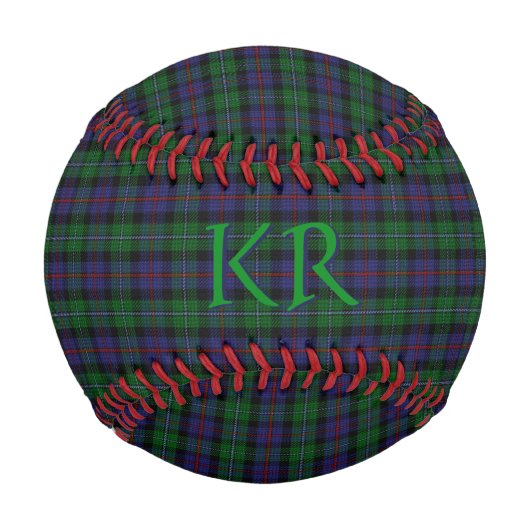 Balle De Baseball Argyll District Tartan avec monogramme / initiales (Devant)
