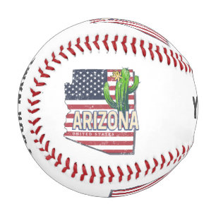 Balle De Baseball Arizona State États-Unis Carte Retro Vintage USA