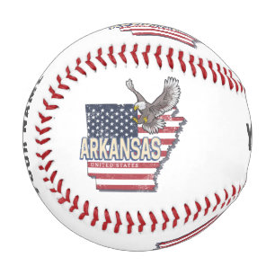 Balle De Baseball Arkansas États-Unis Carte Retro Vintage USA