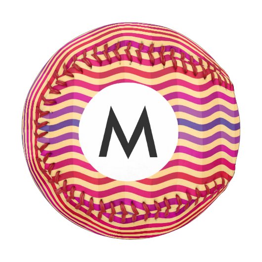 Balle De Baseball Arrière - plan avec rayures dans rétro 3 (Devant Gauche)