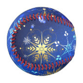 Balle De Baseball Arrière - plan Bleu XMAS avec des flocons de neige (Devant Gauche)