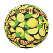 Balle De Baseball Arrière - plan citron (Devant Gauche)