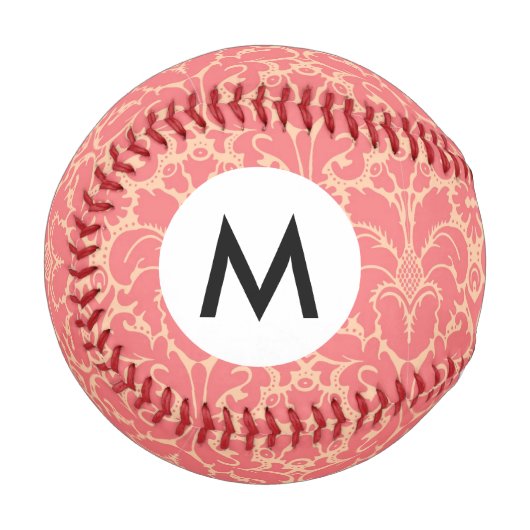 Balle De Baseball Arrière - plan damassé de style baroque (Devant Gauche)