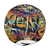 Balle De Baseball Arrière - plan de graffitis Monogrammes (Dos)