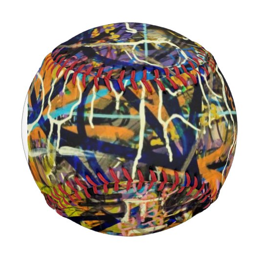 Balle De Baseball Arrière - plan de graffitis Monogrammes (Devant)