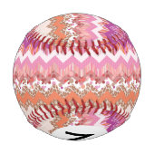 Balle De Baseball Arrière - plan de zigzag rose (Dos)