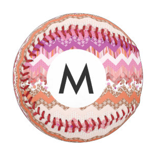 Balle De Baseball Arrière - plan de zigzag rose