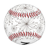 Balle De Baseball Arrière - plan floral Monogram Retro (Dos)