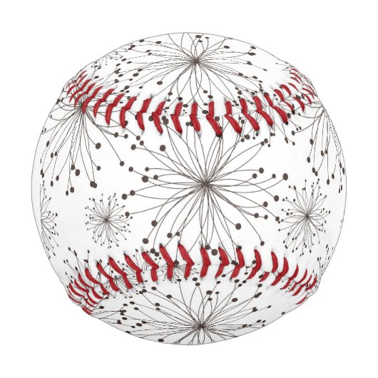 Balle De Baseball Arrière - plan floral Monogram Retro (Devant)