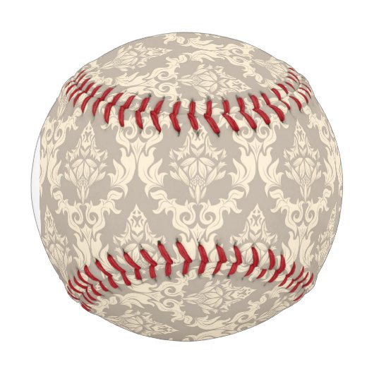 Balle De Baseball Arrière - plan Monogram Damask (Devant)
