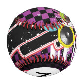 Balle De Baseball Arrière - plan Monogram Grunge (Dos)