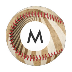 Balle De Baseball Arrière - plan motif de bande rétro Monogramme