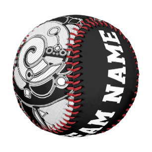 Balle De Baseball Art Géométrique Noir Et Blanc 4