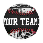 Balle De Baseball Art Géométrique Noir Et Blanc 4 (Devant)