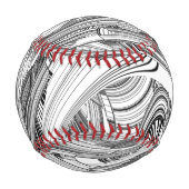 Balle De Baseball Art moderne créatif noir et blanc (Dos)
